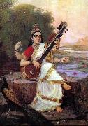 Raja Ravi Varma Goddess Saraswathi Spain oil painting artist